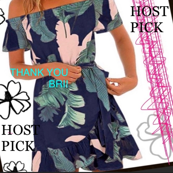 💜HP💜🍭BNWT OFF THE SHOULDER FLORAL BEACH DRESS🍭 - Picture 1 of 2